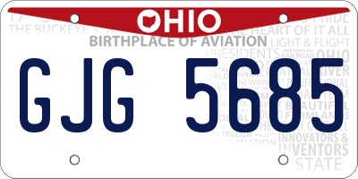 OH license plate GJG5685