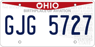 OH license plate GJG5727