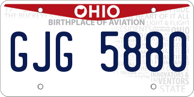OH license plate GJG5880