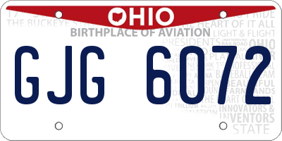 OH license plate GJG6072