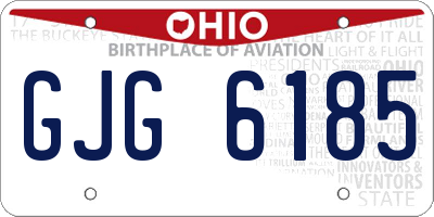 OH license plate GJG6185