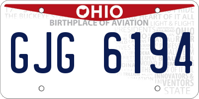 OH license plate GJG6194