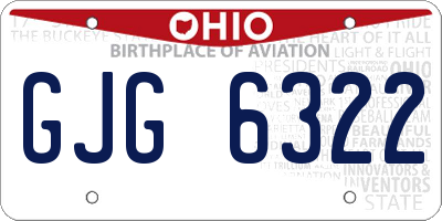 OH license plate GJG6322