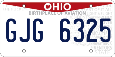 OH license plate GJG6325