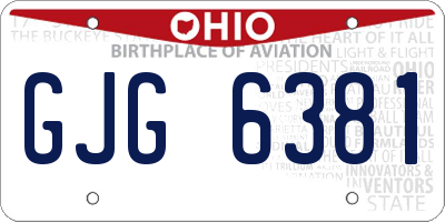 OH license plate GJG6381