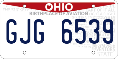 OH license plate GJG6539
