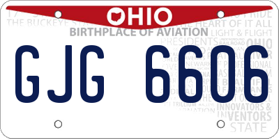 OH license plate GJG6606
