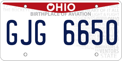 OH license plate GJG6650