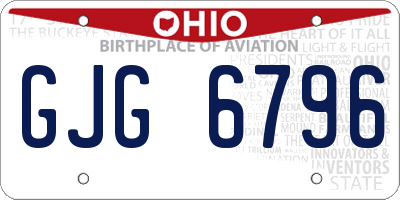 OH license plate GJG6796