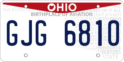 OH license plate GJG6810