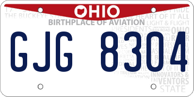 OH license plate GJG8304