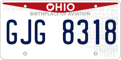 OH license plate GJG8318