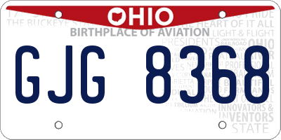 OH license plate GJG8368