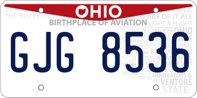 OH license plate GJG8536