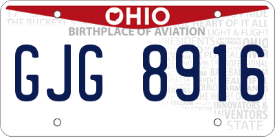 OH license plate GJG8916