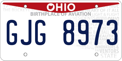 OH license plate GJG8973
