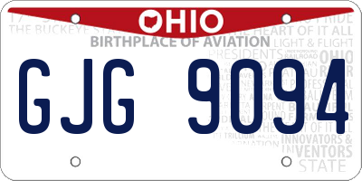 OH license plate GJG9094