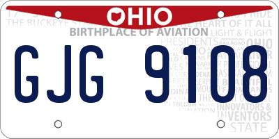 OH license plate GJG9108