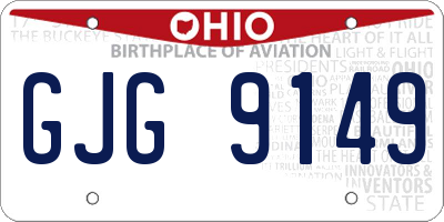 OH license plate GJG9149