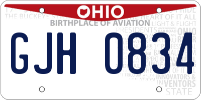 OH license plate GJH0834