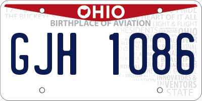OH license plate GJH1086