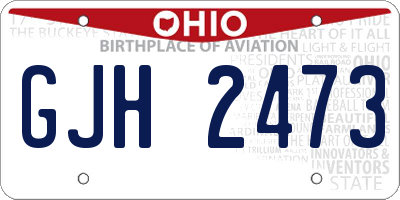 OH license plate GJH2473