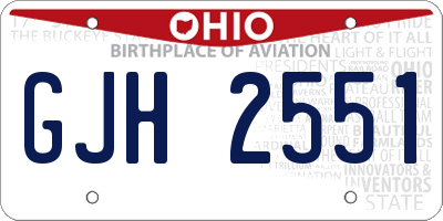 OH license plate GJH2551