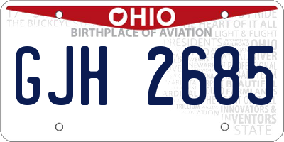OH license plate GJH2685