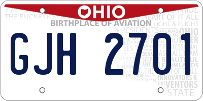 OH license plate GJH2701