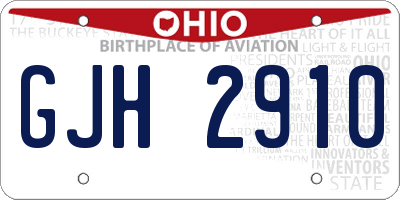 OH license plate GJH2910