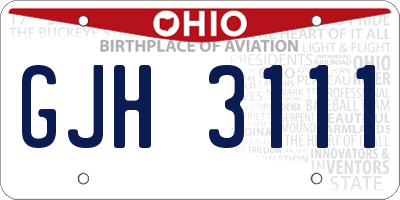 OH license plate GJH3111