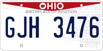 OH license plate GJH3476