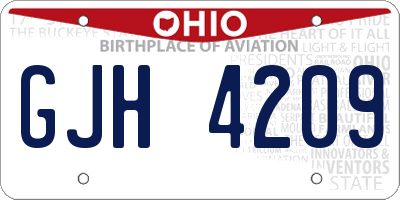 OH license plate GJH4209