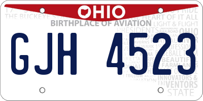 OH license plate GJH4523