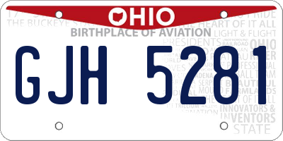 OH license plate GJH5281