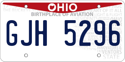 OH license plate GJH5296