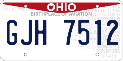 OH license plate GJH7512