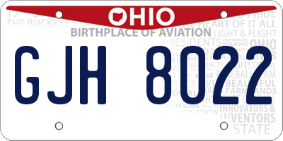 OH license plate GJH8022