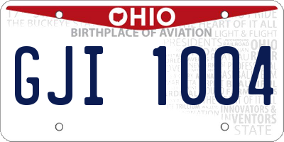 OH license plate GJI1004