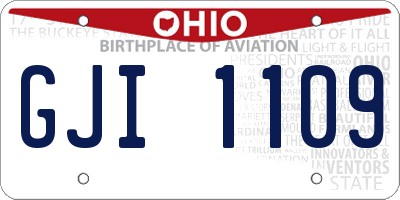 OH license plate GJI1109