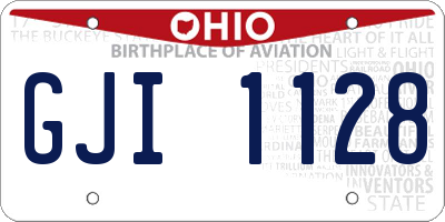 OH license plate GJI1128