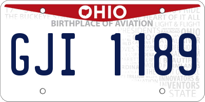 OH license plate GJI1189