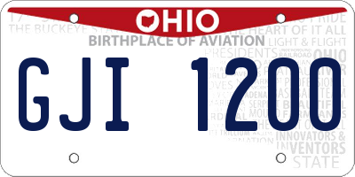 OH license plate GJI1200
