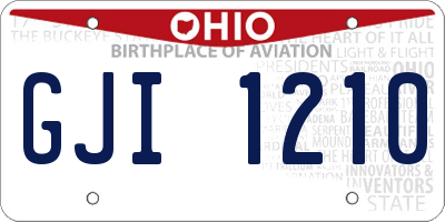 OH license plate GJI1210