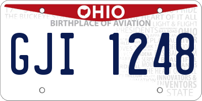 OH license plate GJI1248