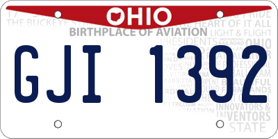 OH license plate GJI1392