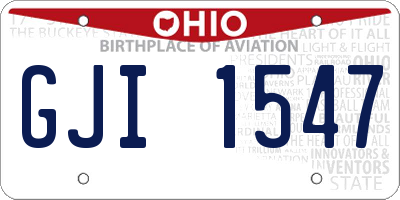 OH license plate GJI1547