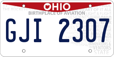 OH license plate GJI2307