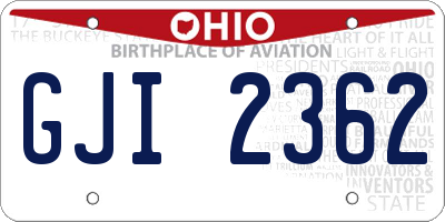 OH license plate GJI2362