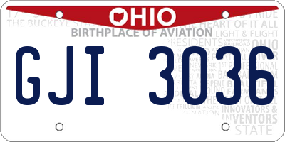 OH license plate GJI3036